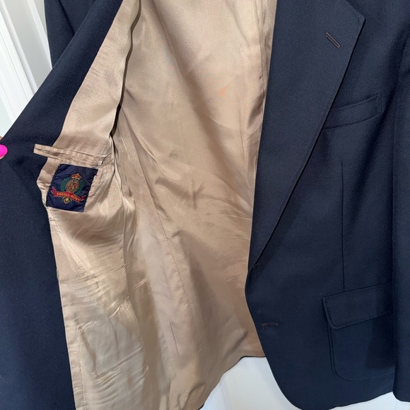 Savile Row Men's Navy Blue Blazer with Gold Buttons size 40L - Picture 15 of 16